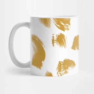 Gold over White Brushtroke Dots Mug